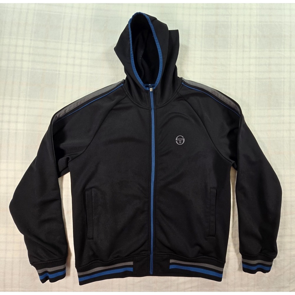Sergio Tacchini Pietro Track Jacket Hooded Scuba Diver Fabric Full Zip M